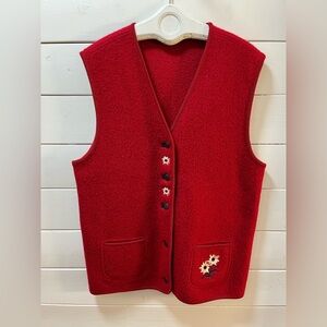 EMILIE Red Wool Vest XL